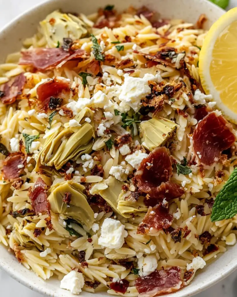 Crispy Orzo with Artichokes and Lemon Recipe