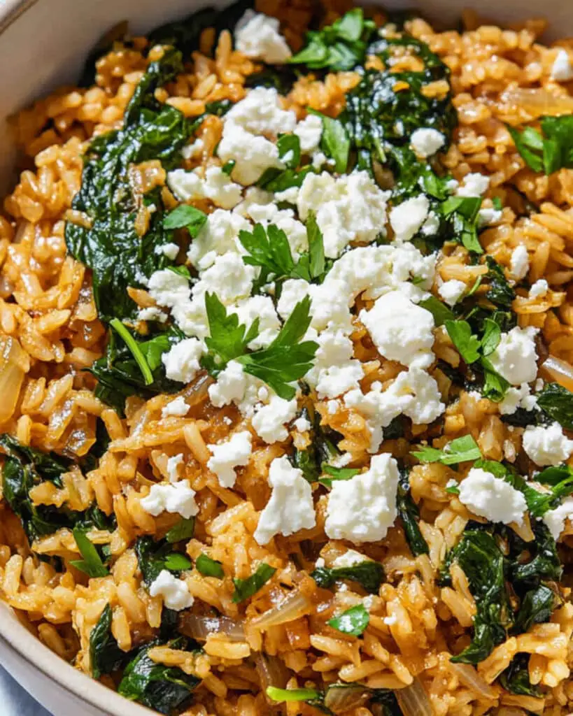 Greek Spinach Rice Recipe