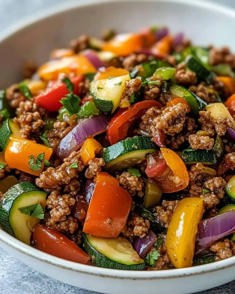 keto Mediterranean ground beef stir fry