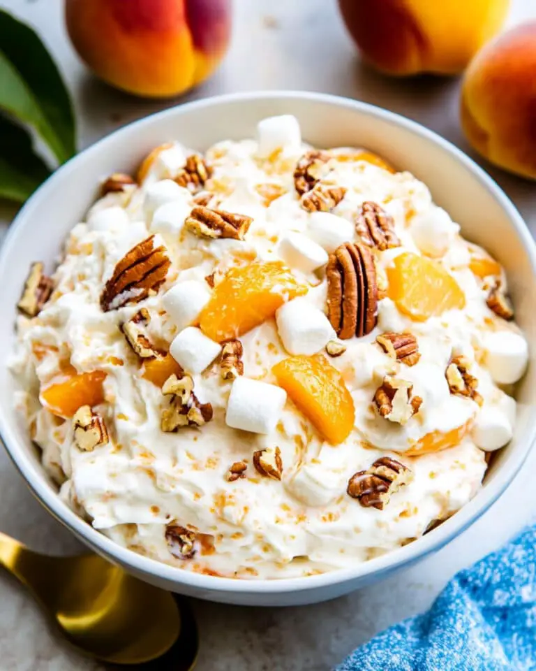 Millionaire Peach Salad Recipe - Yumyy