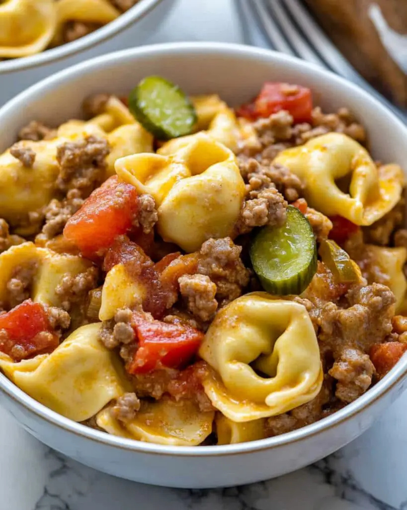 One pot cheeseburger tortellini