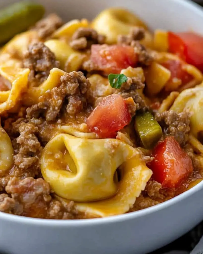 One Pot Cheeseburger Tortellini Recipe