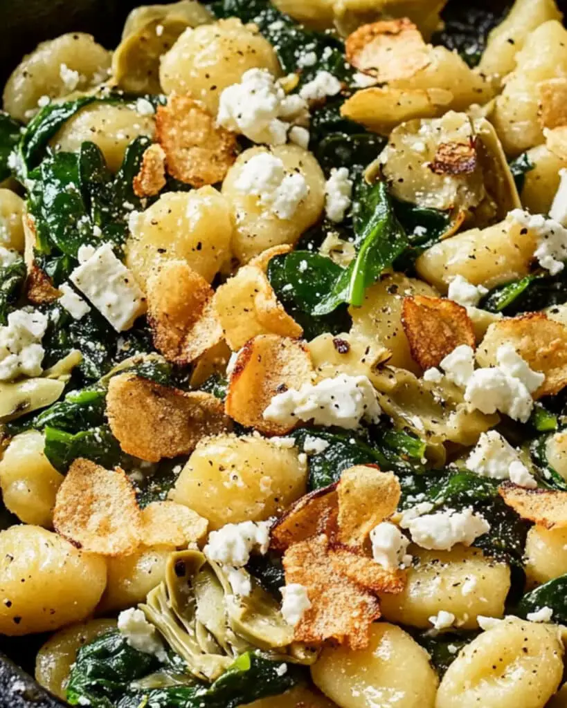Spinach-Artichoke Gnocchi Skillet with Feta Recipe