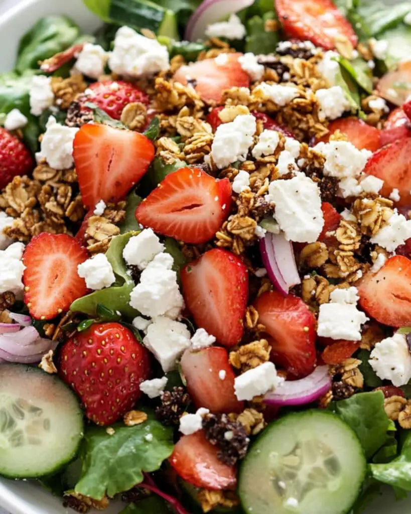 Strawberry Cucumber Salad with Savory Granola Recipe