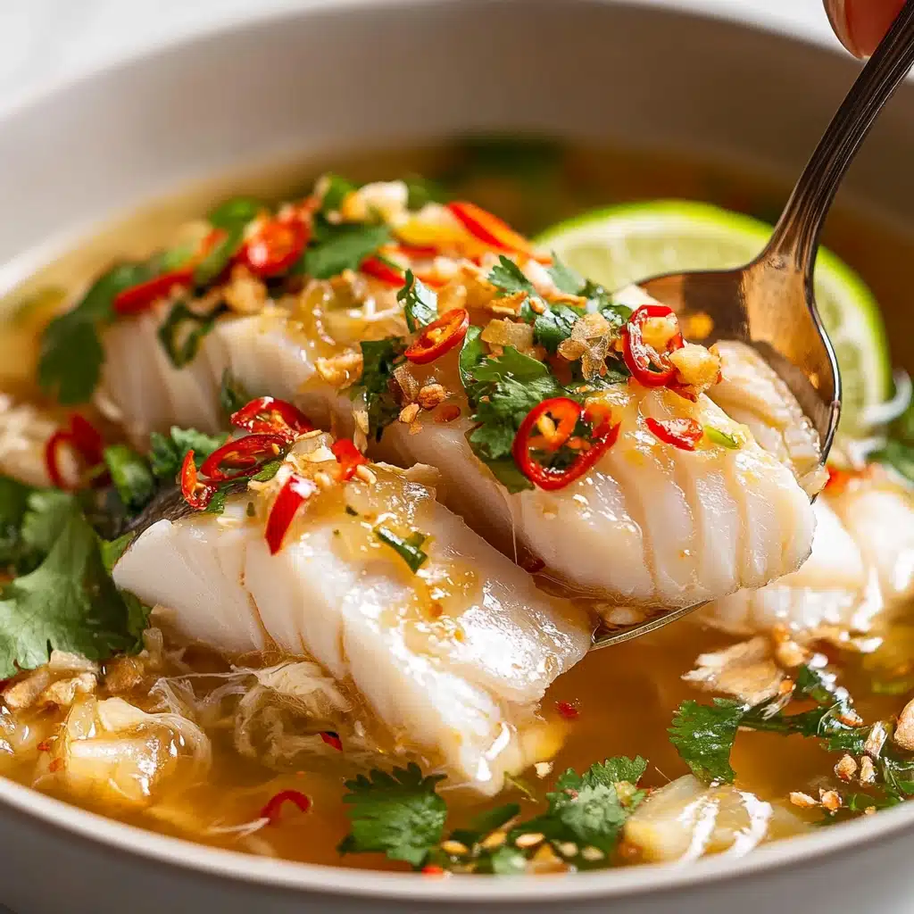 Thai Lime & Garlic Steamed Fish Recipe - Recipe Image