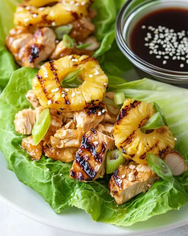 Teriyaki Chicken Pineapple Lettuce Wraps Recipe