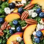 Summer Kale Salad with Peaches and Candied Pecans Recipe