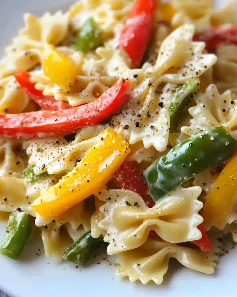 Garlic and Roasted Bell Pepper Farfalle Recipe