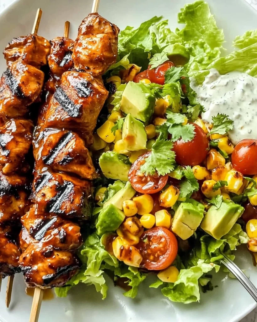 BBQ Chicken Skewer Salad Recipe