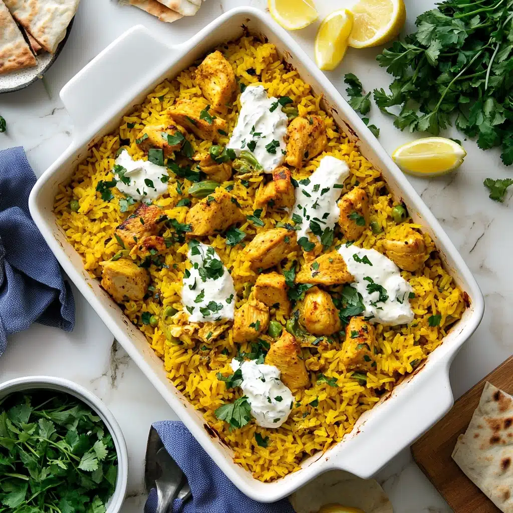 Dump-and-Bake Chicken Tzatziki and Rice Recipe - Recipe Image
