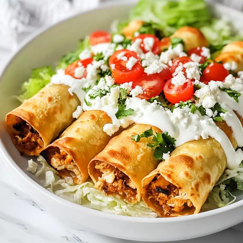 Creamy Chicken Spinach Taquitos Recipe - Recipe Image