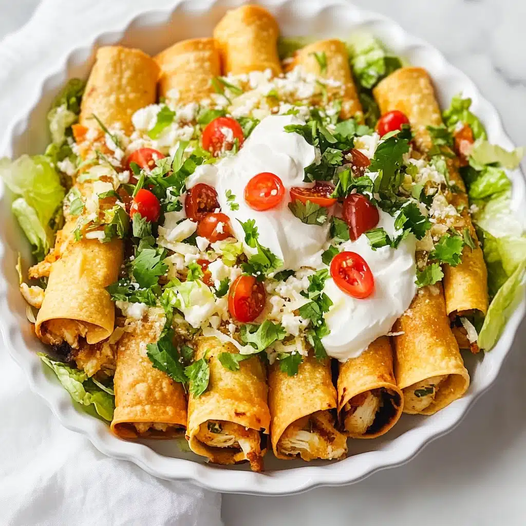 Creamy Chicken Spinach Taquitos Recipe - Recipe Image