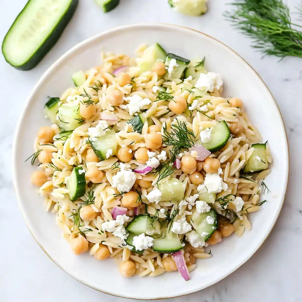 Lemony Orzo Chickpea Salad Recipe - Recipe Image