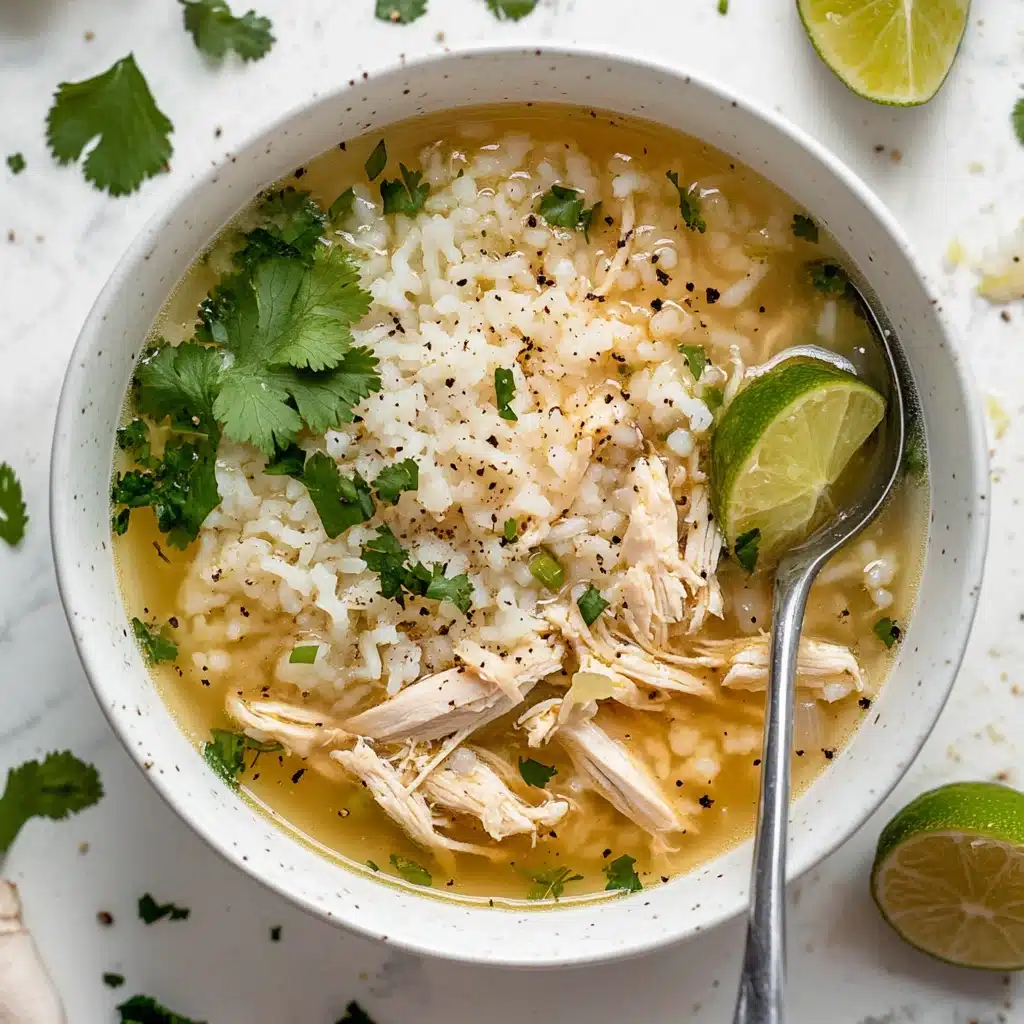 Lime Ginger Chicken Soup with Cilantro Lime Rice Recipe - Recipe Image