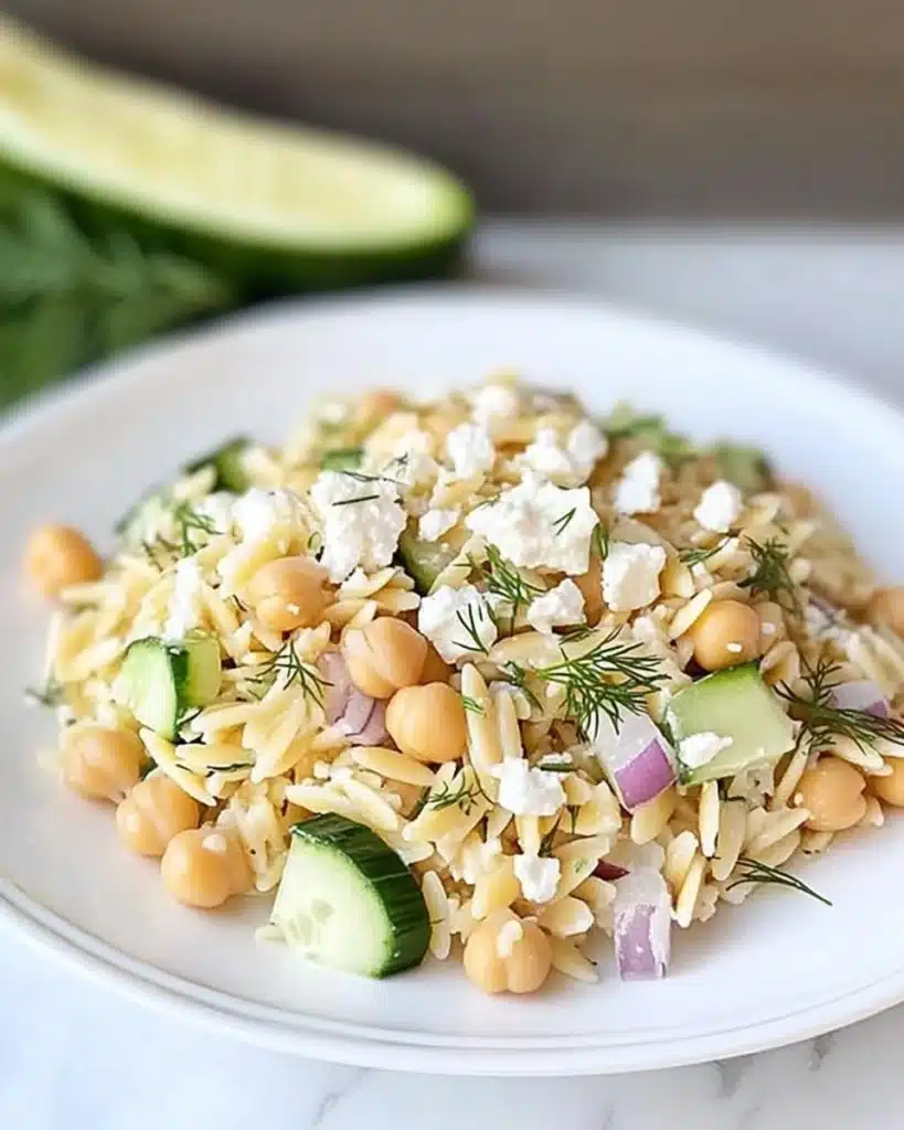 Lemony Orzo Chickpea Salad Recipe