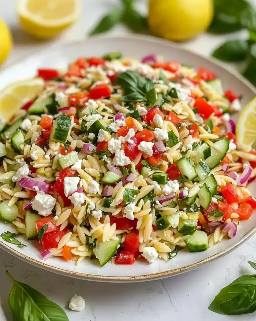 Easy Lemon Orzo Salad with Feta Recipe