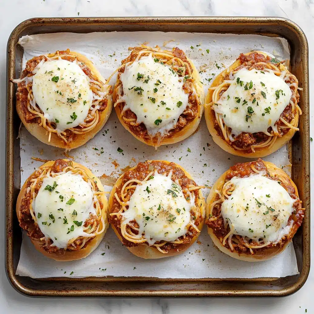 Garlic Butter Spaghetti Bread Bowls Recipe - Recipe Image