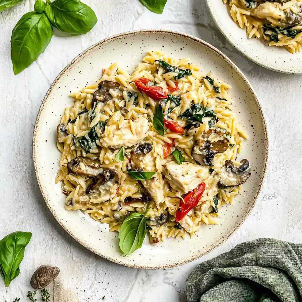 Creamy Lemon Ricotta Chicken Orzo Skillet Recipe - Recipe Image