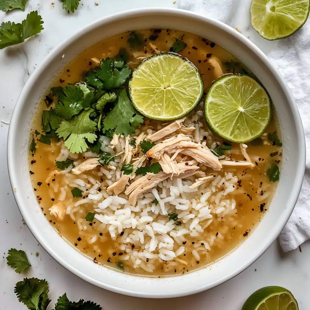 Lime Ginger Chicken Soup with Cilantro Lime Rice Recipe - Recipe Image