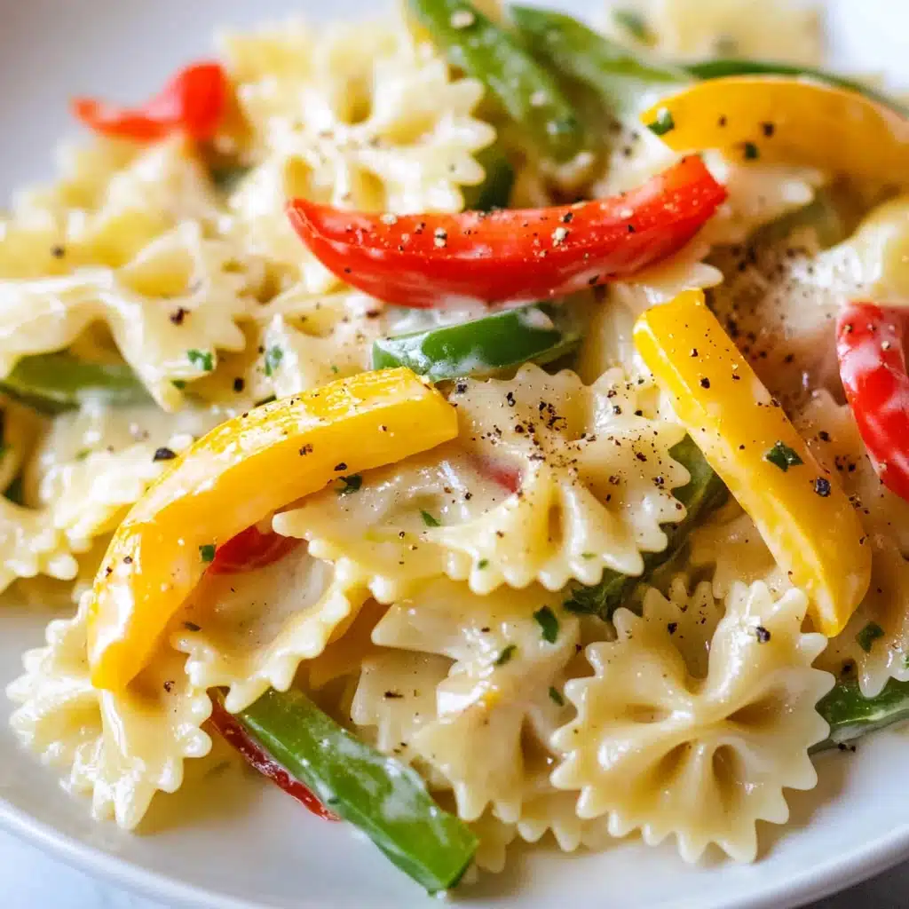 Garlic and Roasted Bell Pepper Farfalle Recipe - Recipe Image