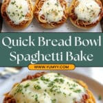Garlic Butter Spaghetti Bread Bowls Recipe