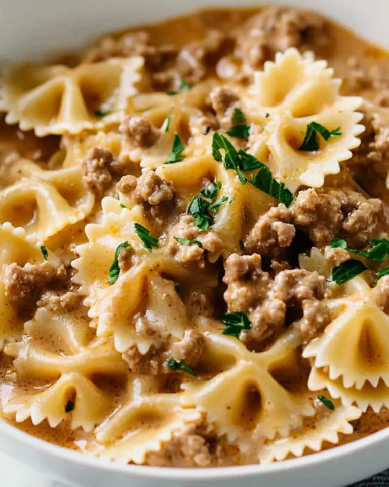Creamy Beef and Bowtie Pasta Recipe