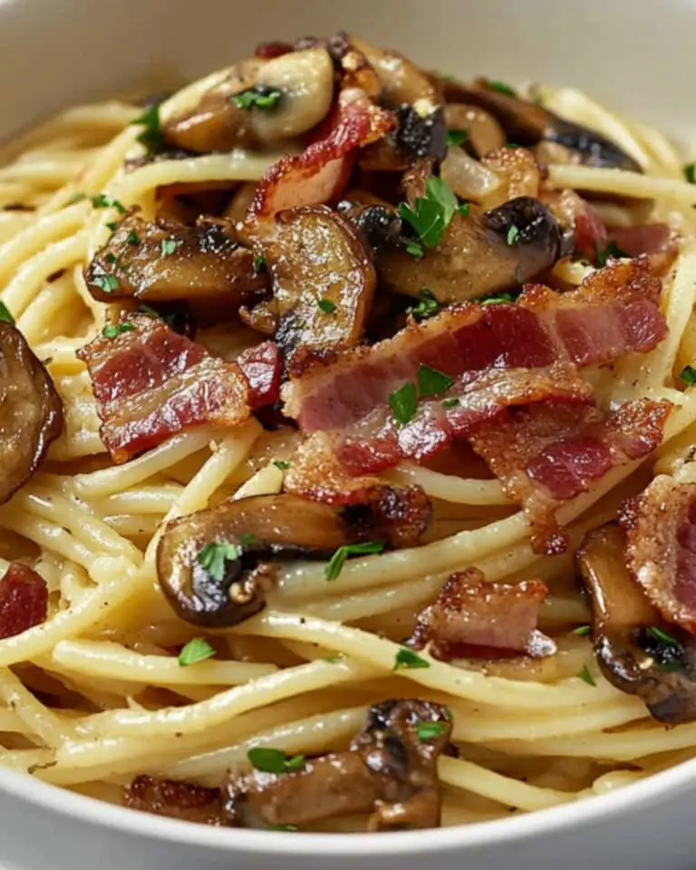Mushroom and Onion Carbonara Recipe