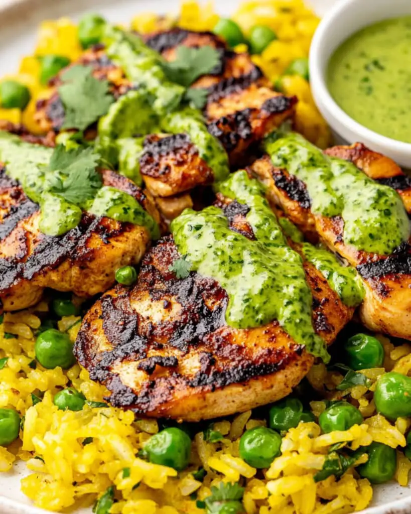 Peruvian Chicken and Rice with Green Sauce Recipe