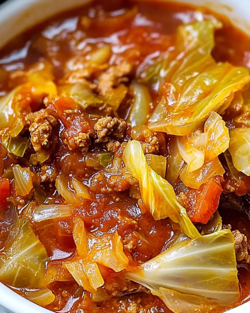 Slow Cooker Spicy Cabbage Beef Soup Recipe