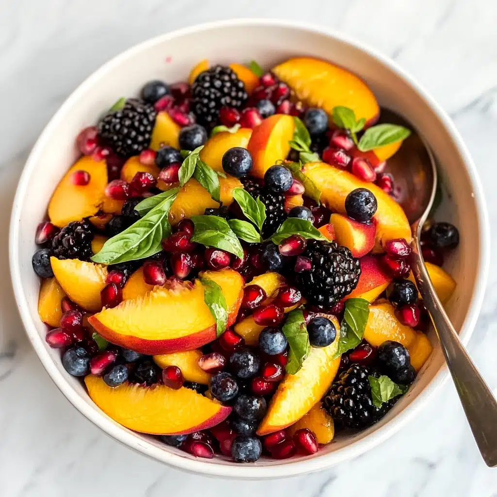 Honey Lime Basil Peach Fruit Salad Recipe - Recipe Image