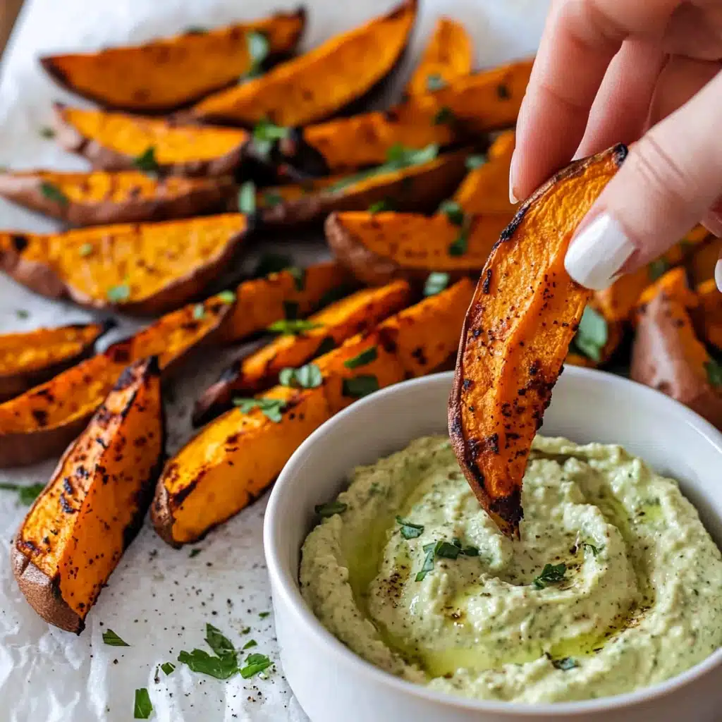 Crispy Sweet Potato Fries with Avocado Dip Recipe - Recipe Image