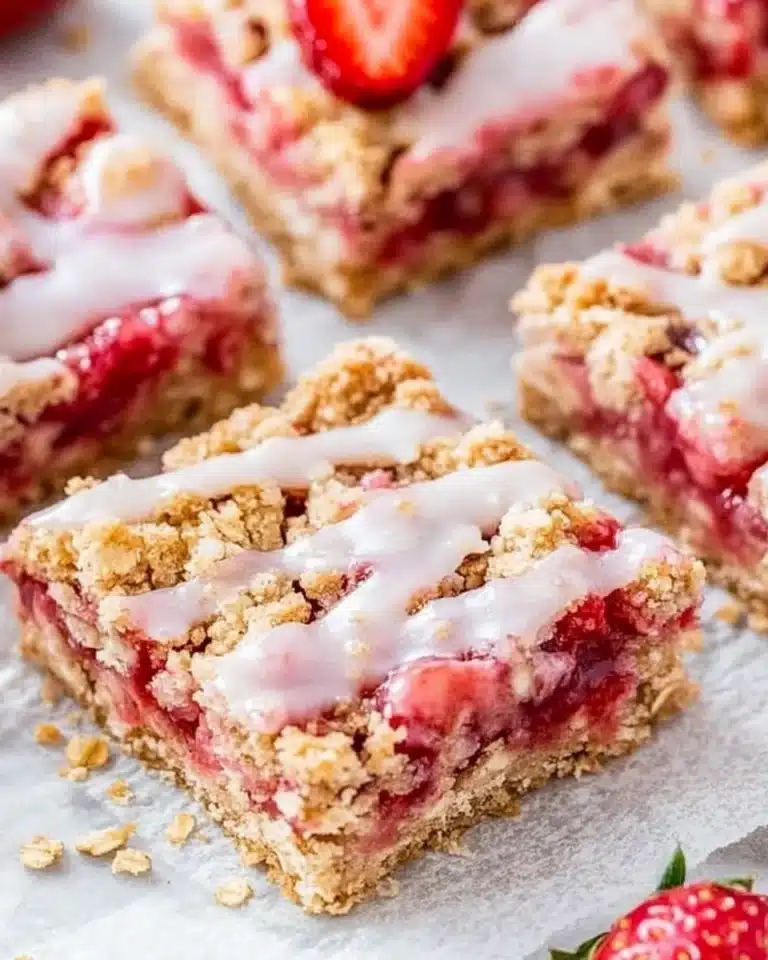 Healthy Strawberry Oatmeal Bars Recipe