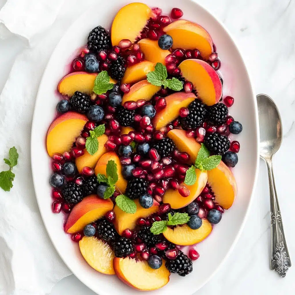 Honey Lime Basil Peach Fruit Salad Recipe - Recipe Image