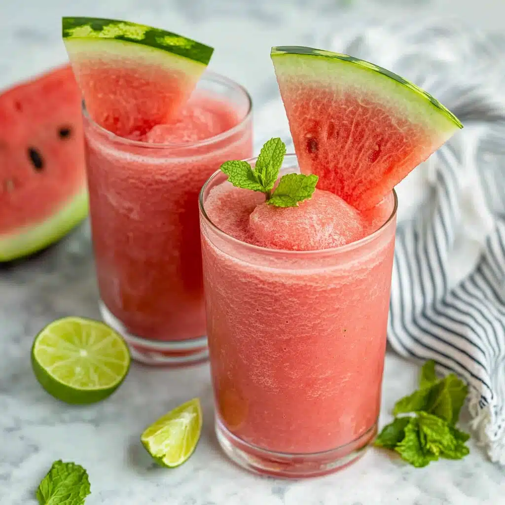 Watermelon Strawberry Banana Lime Smoothie Recipe - Recipe Image