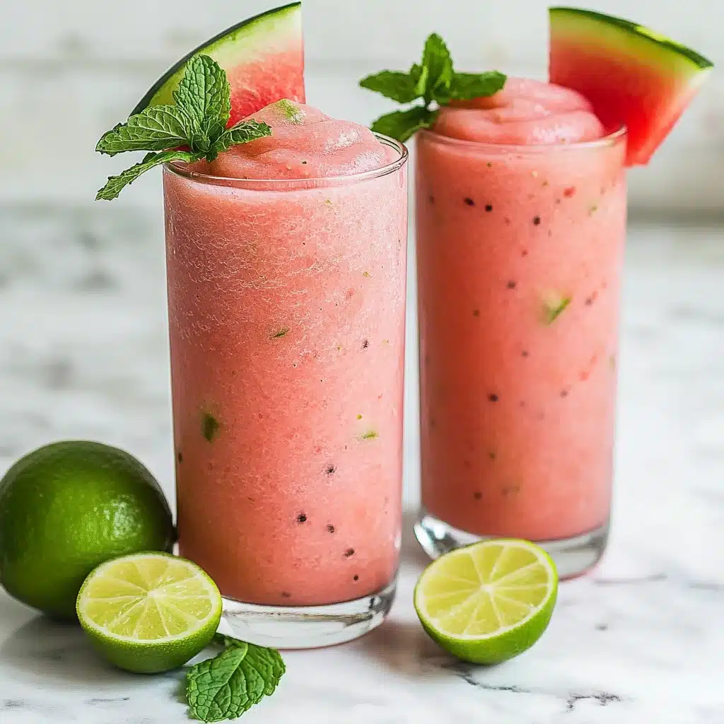 Watermelon Strawberry Banana Lime Smoothie Recipe - Recipe Image