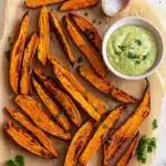 Crispy Sweet Potato Fries with Avocado Dip Recipe