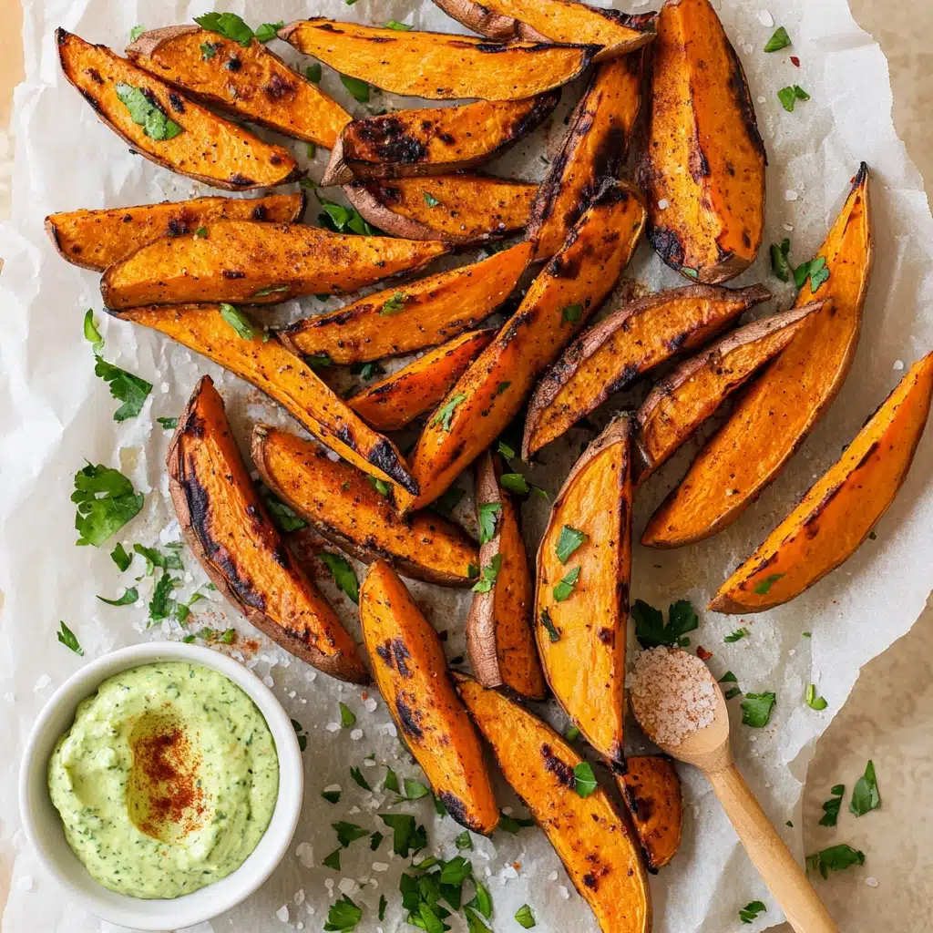 Crispy Sweet Potato Fries with Avocado Dip Recipe - Recipe Image