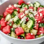 Watermelon Salad with Cucumber and Feta Recipe