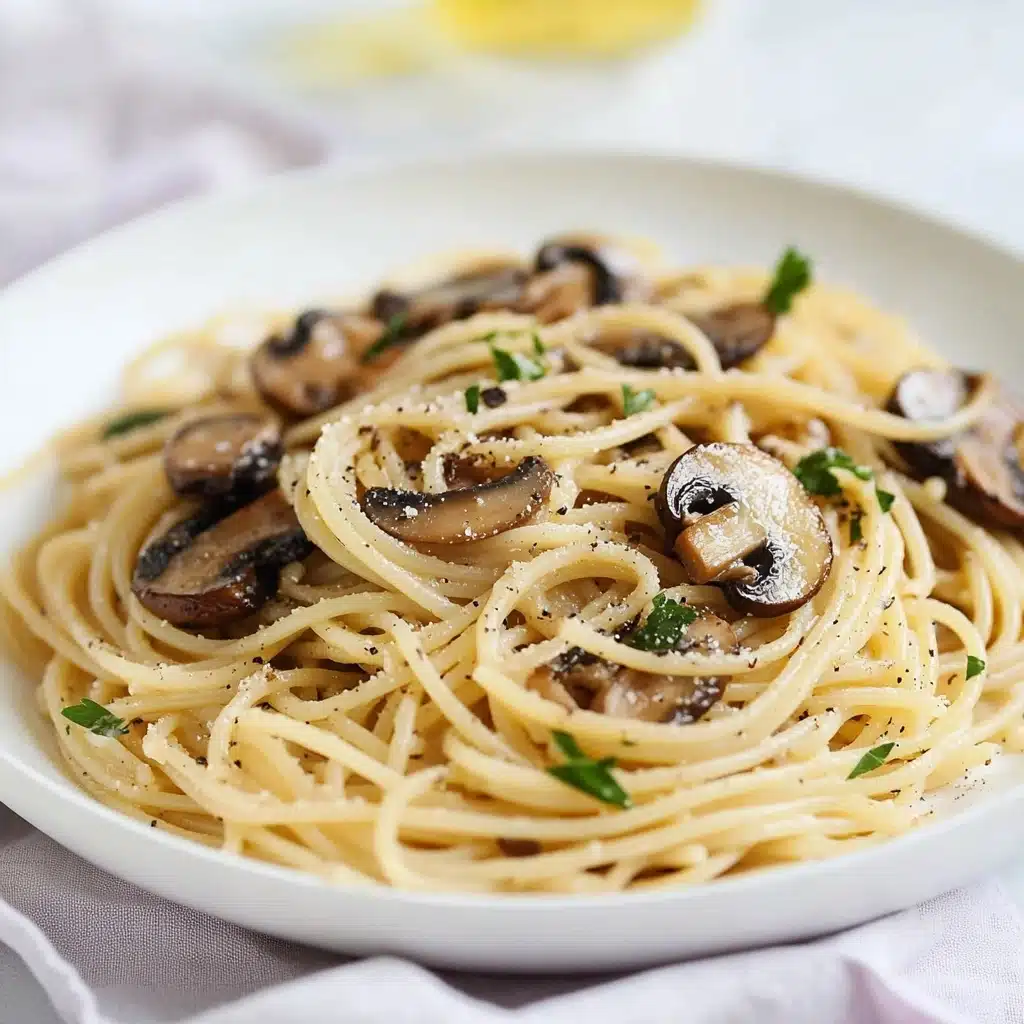 Mushroom and Garlic Spaghetti Recipe - Recipe Image