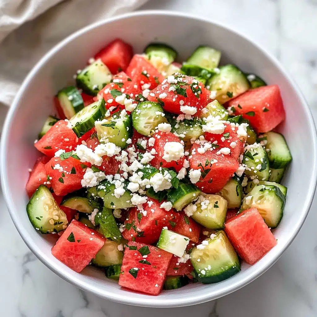 Watermelon Salad with Cucumber and Feta Recipe - Recipe Image