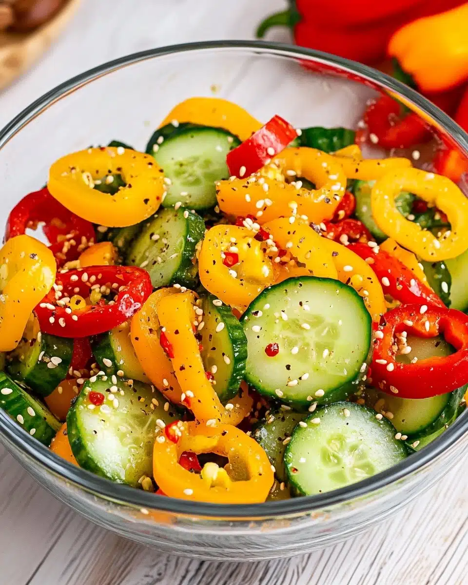 Crisp Cucumber and Sweet Pepper Salad Recipe
