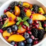 Honey Lime Basil Peach Fruit Salad Recipe