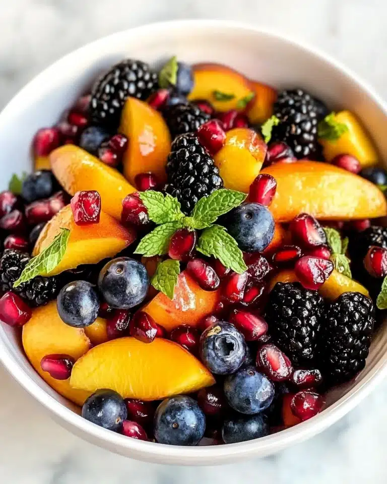 Honey Lime Basil Peach Fruit Salad Recipe