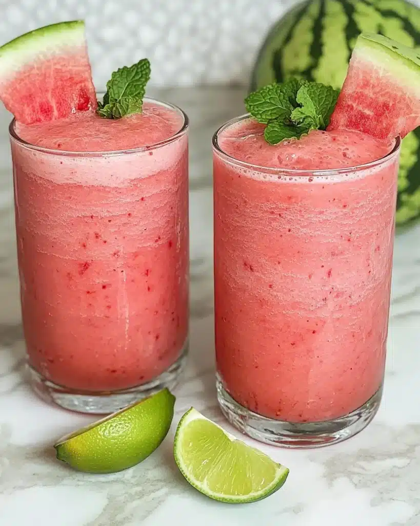 Watermelon Strawberry Banana Lime Smoothie Recipe