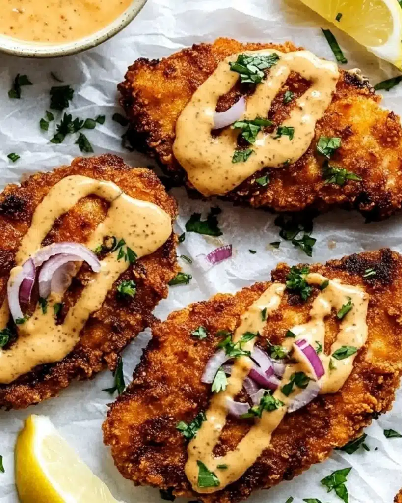 Pretzel Crusted Chicken with Cheddar-Mustard Sauce Recipe