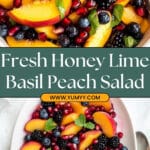Honey Lime Basil Peach Fruit Salad Recipe