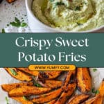 Crispy Sweet Potato Fries with Avocado Dip Recipe