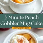 3 Minute Peach Cobbler Mug Cake Recipe