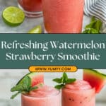Watermelon Strawberry Banana Lime Smoothie Recipe