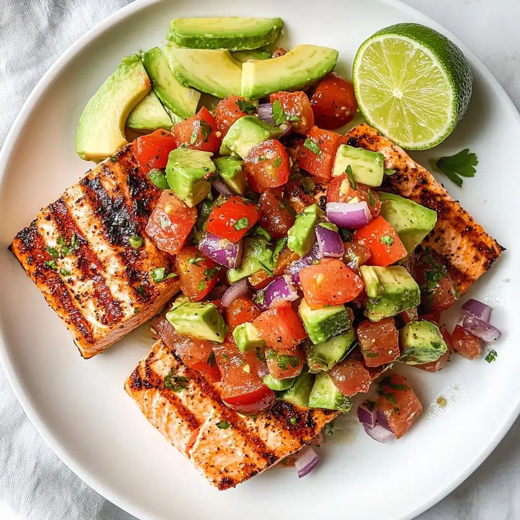 Grilled Salmon with Avocado Salsa Recipe - Recipe Image